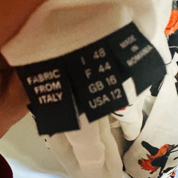 DEREK LAM White Floral Print Camisole Button Front Waist Tie Midi Dress Size 12 - Picture 12 of 16